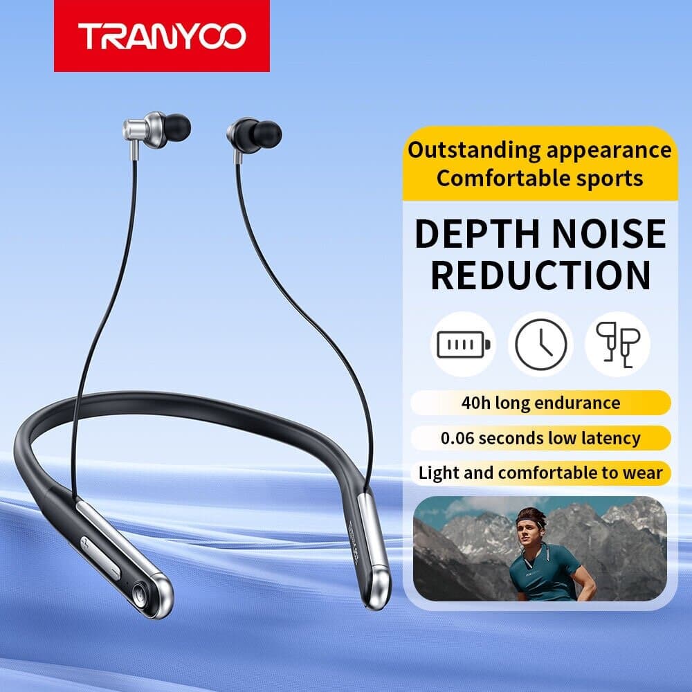 TRANYOO T-M28 Neck-Mounted Sports Wireless Stereo Earphones 2
