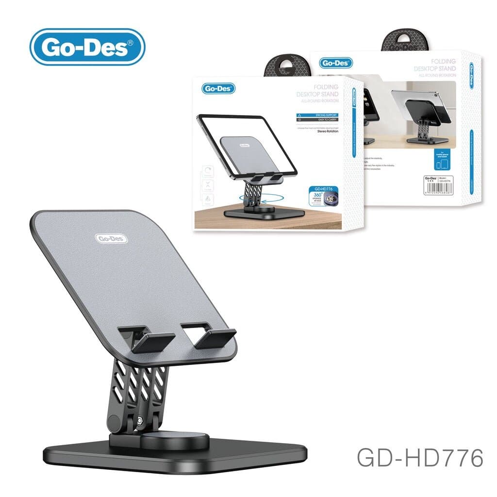 Go-Des GD-HD776 Folding Desktop Stand with 360° All-Round Rotation