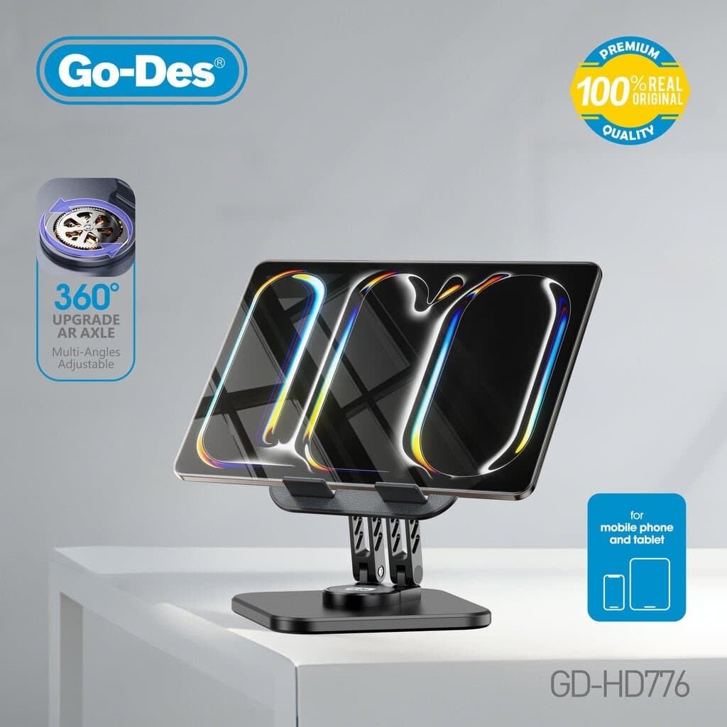 Go-Des GD-HD776 Folding Desktop Stand with 360° All-Round Rotation 2