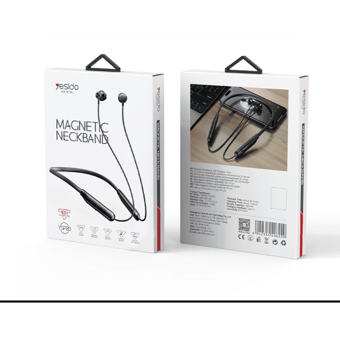 Yesido YSP20 Magnetic Bluetooth Neckband | 40H Playback & BT 5.3 5