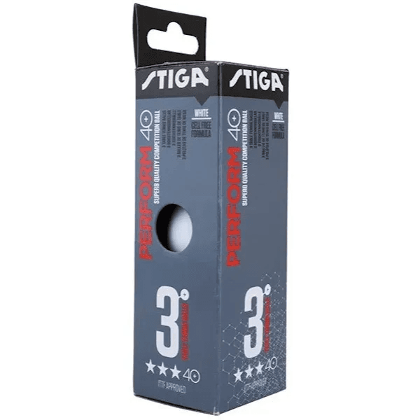 Stiga Perform 40 + Competition Balls - White (3 Pack)