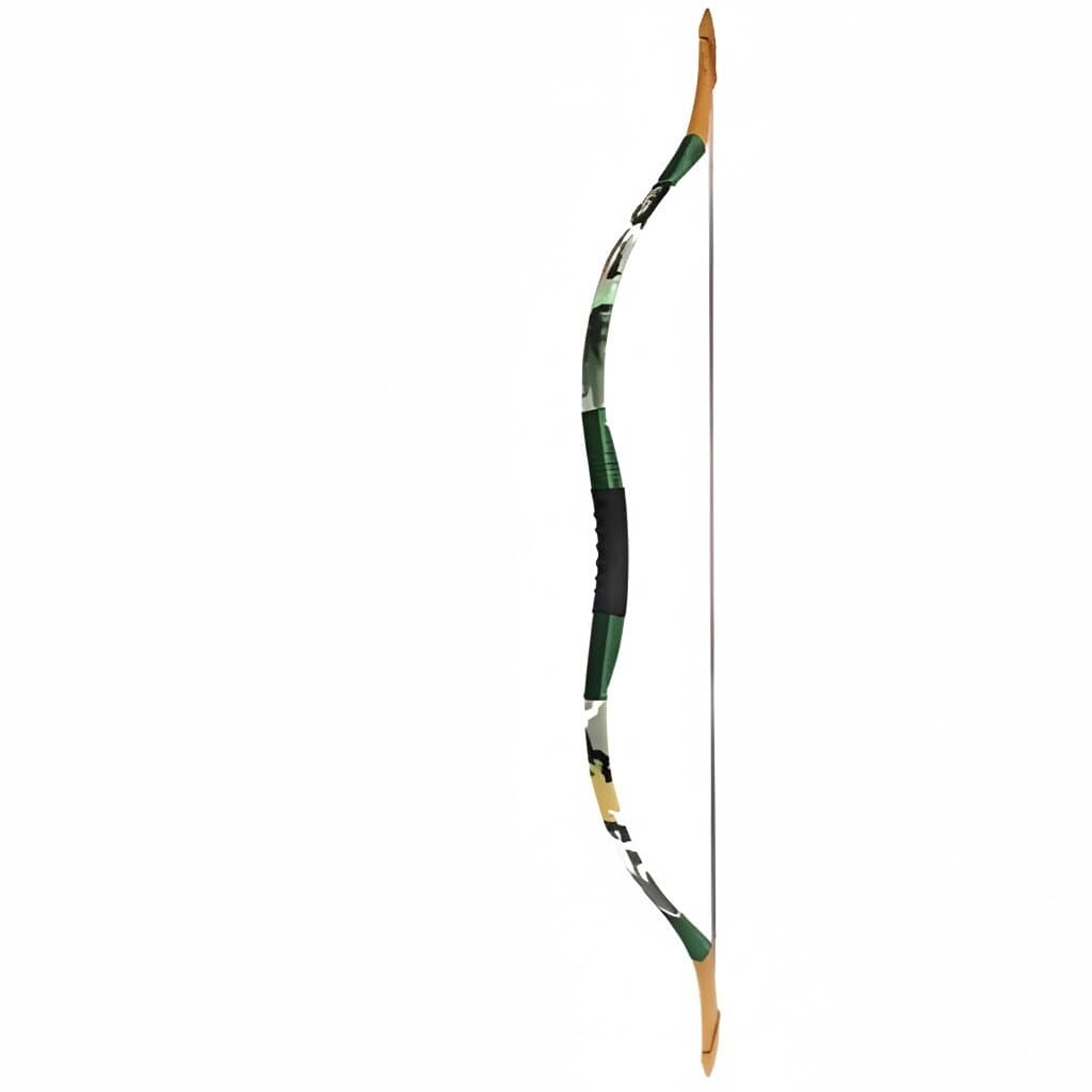 Camouflage Traditional Archery Longbow 35 lb Draw Weight