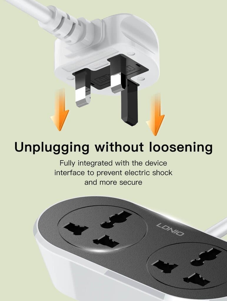 LDNIO SC2018-5M Universal Extension Cord | 5-Meter Long Cable & 2500W Output 4