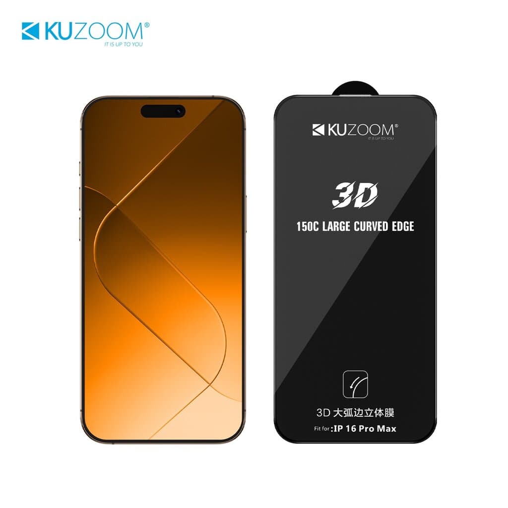 Kuzoom 3D Curved HD Glass Screen Protector for iPhone 17 – Edge-to-Edge Protection 3