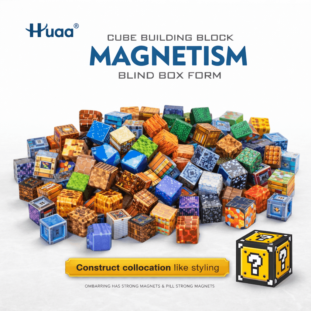 36-Piece Magnetic Minecraft-Style Building Blocks – DIY Pixel Cube World (Ages 3+)