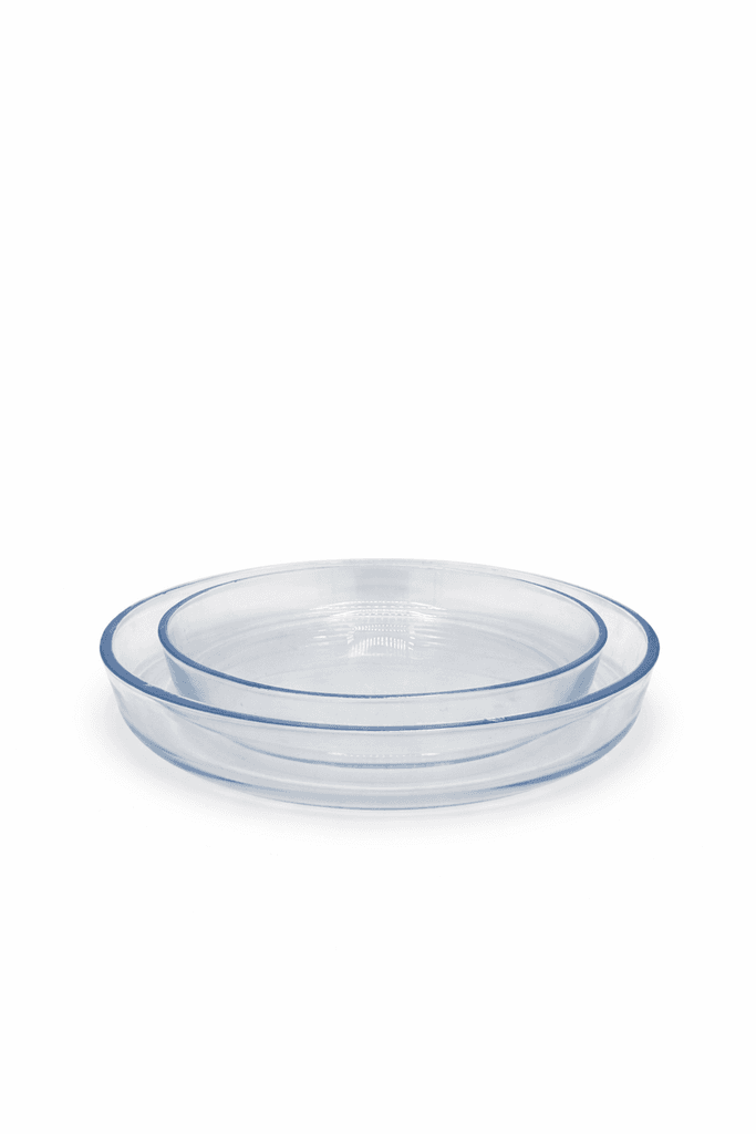 Round Glass Baking Dish Heat Resistant Pyrex Set - Clear
