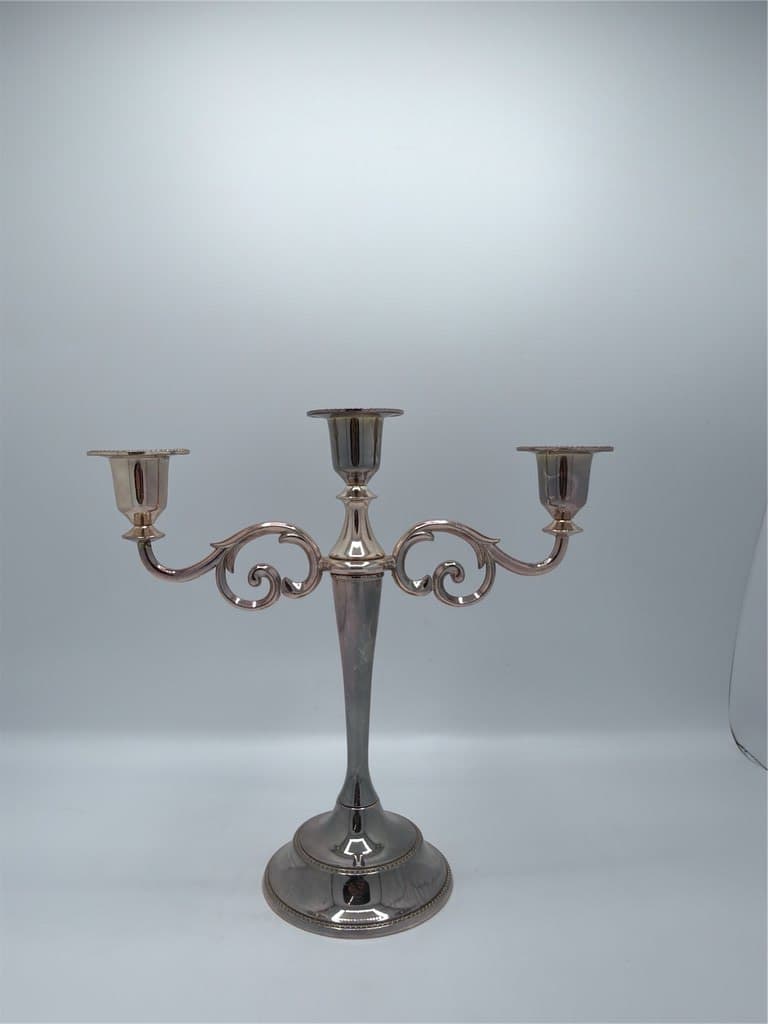 3 Arm Candle Holder - Silver