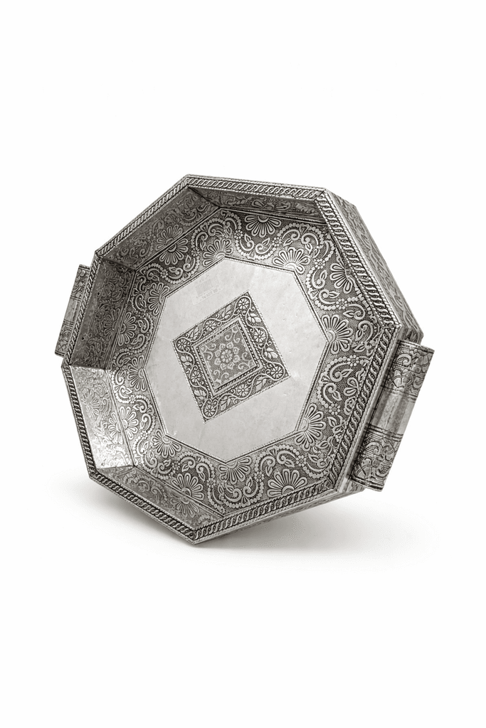Plastic Serving Tray - Silver 1