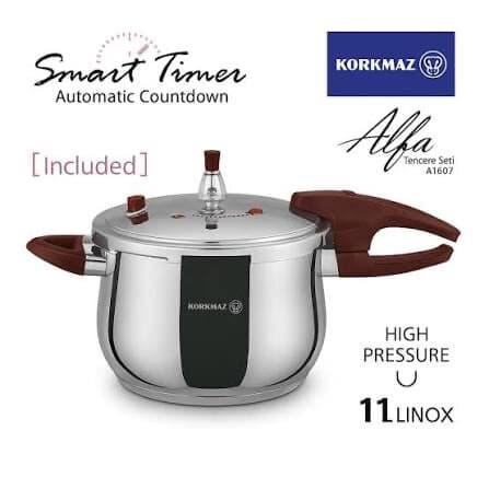 Korkmaz 6L Stainless Steel Pressure Cooker (Silver) 2
