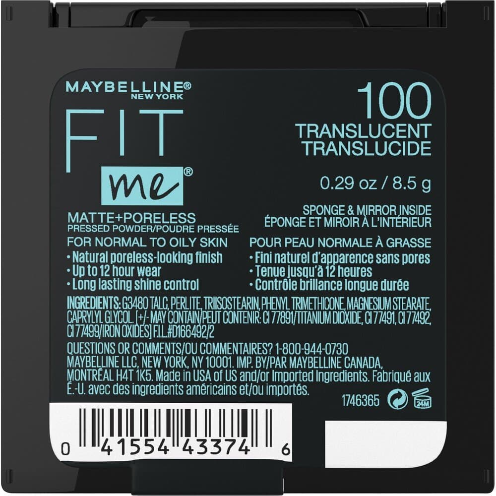 Maybelline Fit Me Matte Poreless Pressed Powder (100 Translucent) 2