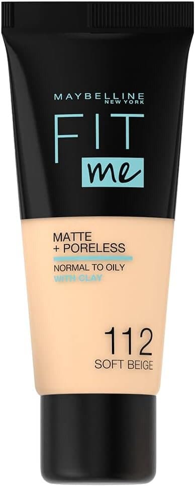 Maybelline New York Fit Me Matte Poreless Foundation (112 Soft Beige)