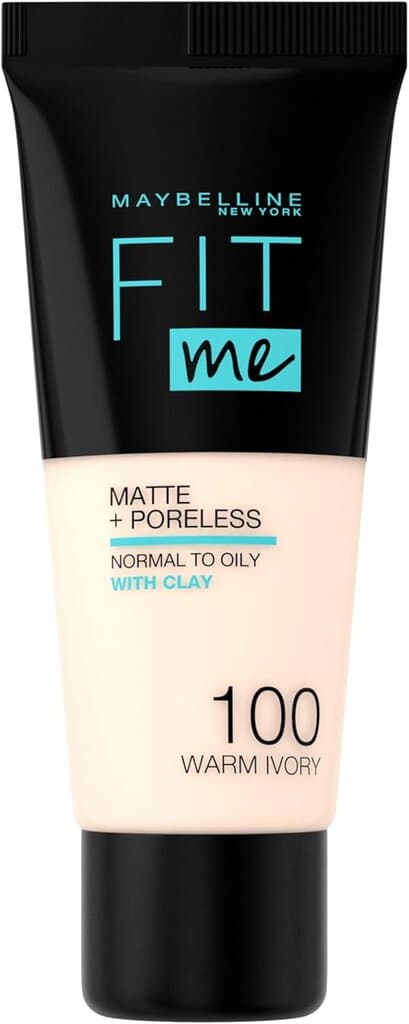 Maybelline New York Fit Me Matte Poreless Mixture Foundation (100 Warm Ivory)