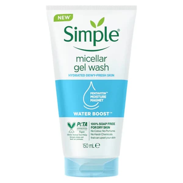 Simple Water Boost Micellar Facial Gel Wash (150ml)