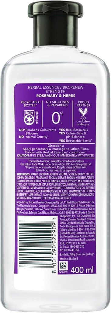 Herbal Essences Bio:Renew Rosemary And Herbs Shampoo (400ml) 2