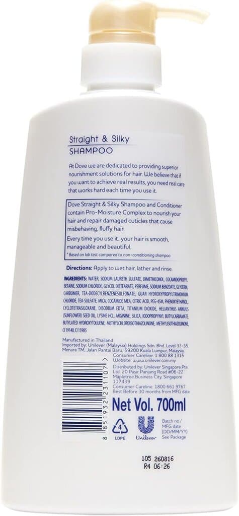 Dove Straight & Silky Shampoo For Frizzy Unmanageable Hair (680ml) 2