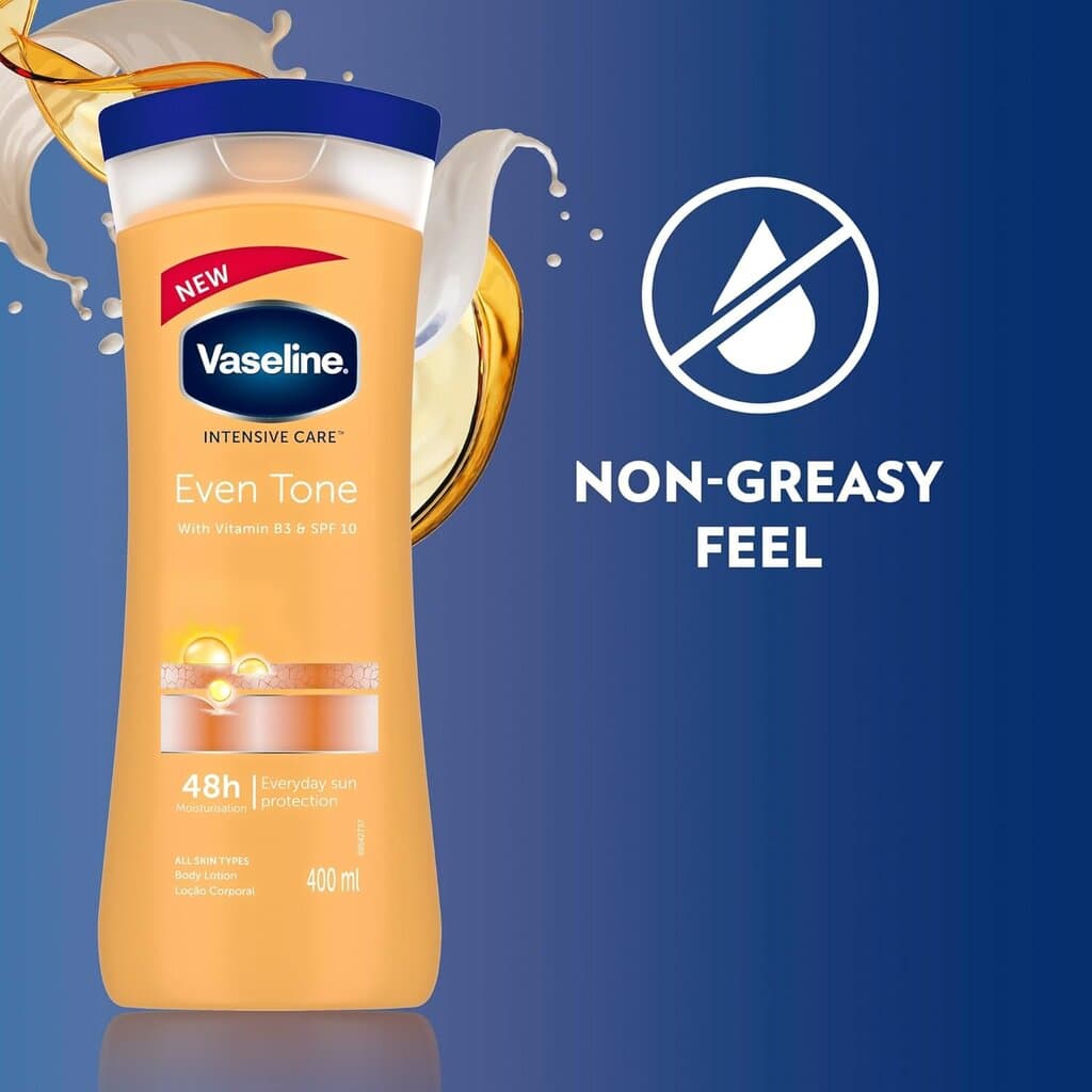 Vaseline Intensive Care Healthy Even Tone Body Lotion With Vitamin B3 And SPF 10 (400ml) 5
