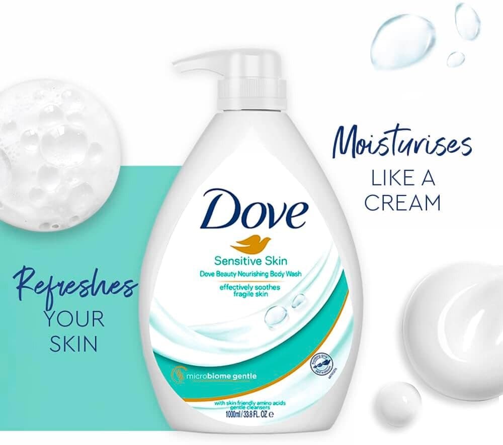 Dove Nourishing Body Wash For Sensitive Skin Pump Bottle (1000g) 5