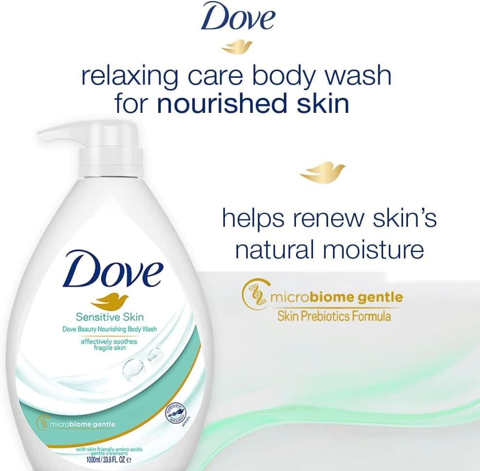 Dove Nourishing Body Wash For Sensitive Skin Pump Bottle (1000g) 7
