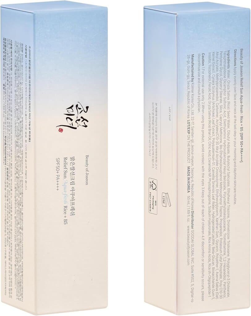 Beauty Of Joseon Relief Sun Aqua-Fresh Sunscreen Rice + Panthenol SPF 50+ PA++++ 2