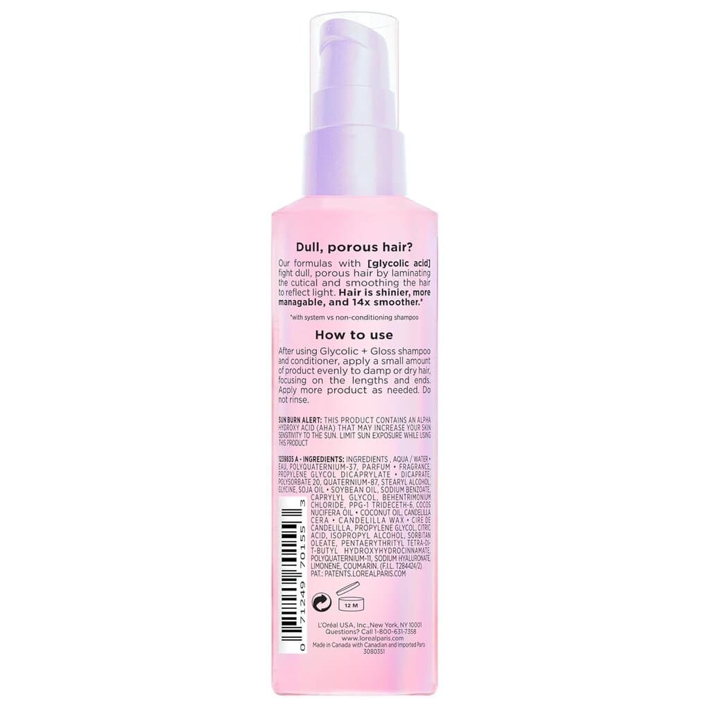 L'Oreal Paris Elvive Glycolic + Gloss High Shine Leave-In Hair Serum (200ml) 9