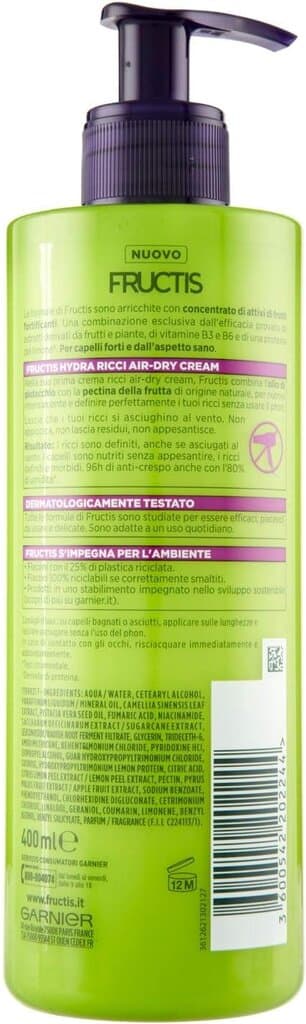 Garnier Fructis Hydra Ricci Air-Dry Cream Hair Care Without Rinse For Wavy To Curly Hair (400ml) 3