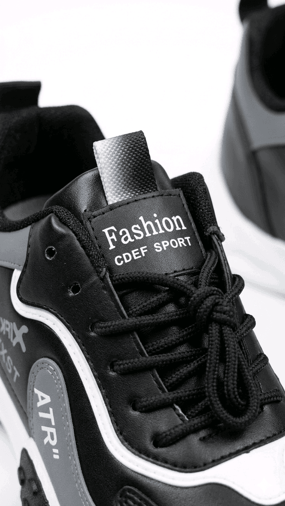 Premium Fashion Sports Sneakers - Model Y988 (Black & Grey) 2
