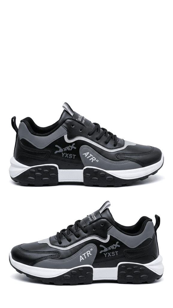 Premium Fashion Sports Sneakers - Model Y988 (Black & Grey) 4