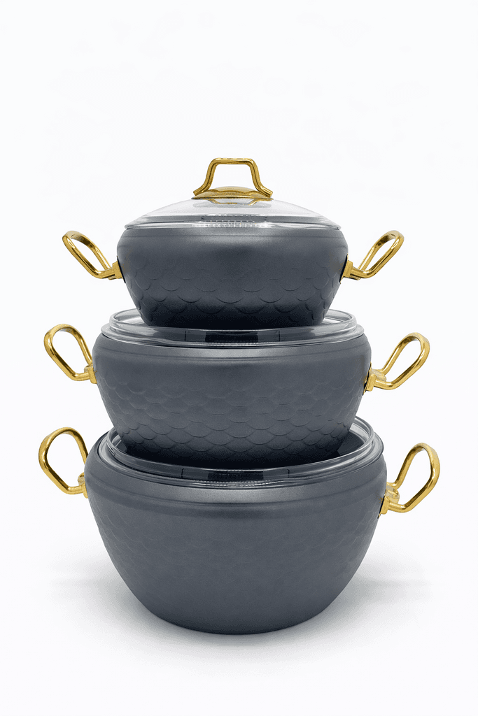 O.M.S Ceramic Cookware Set - Dark Gray 2