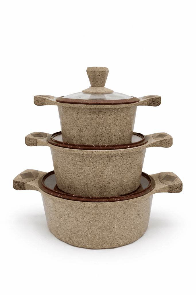 ZIO Ceramic Cookware Set 3 Piece - Light Brown 1
