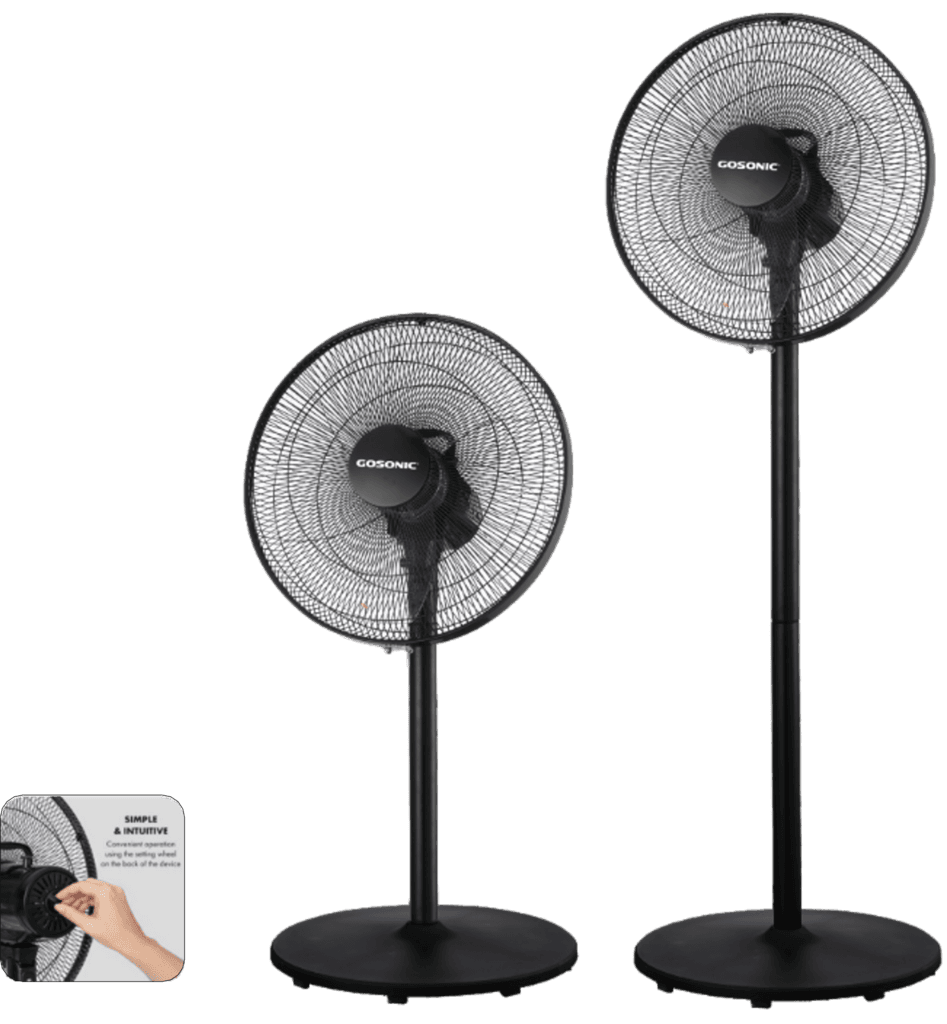 Gosonic Stand Fan - GSF-164 (Black)
