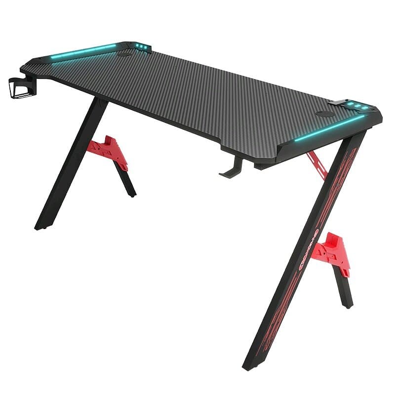 H-Shaped Gaming Table with RGB lighting