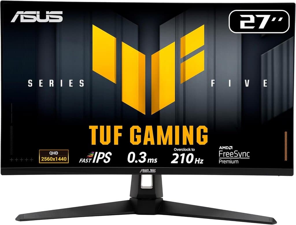 ASUS TUF 27-inch 2K QHD Fast IPS 210Hz Gaming Monitor - VG27AQL5A