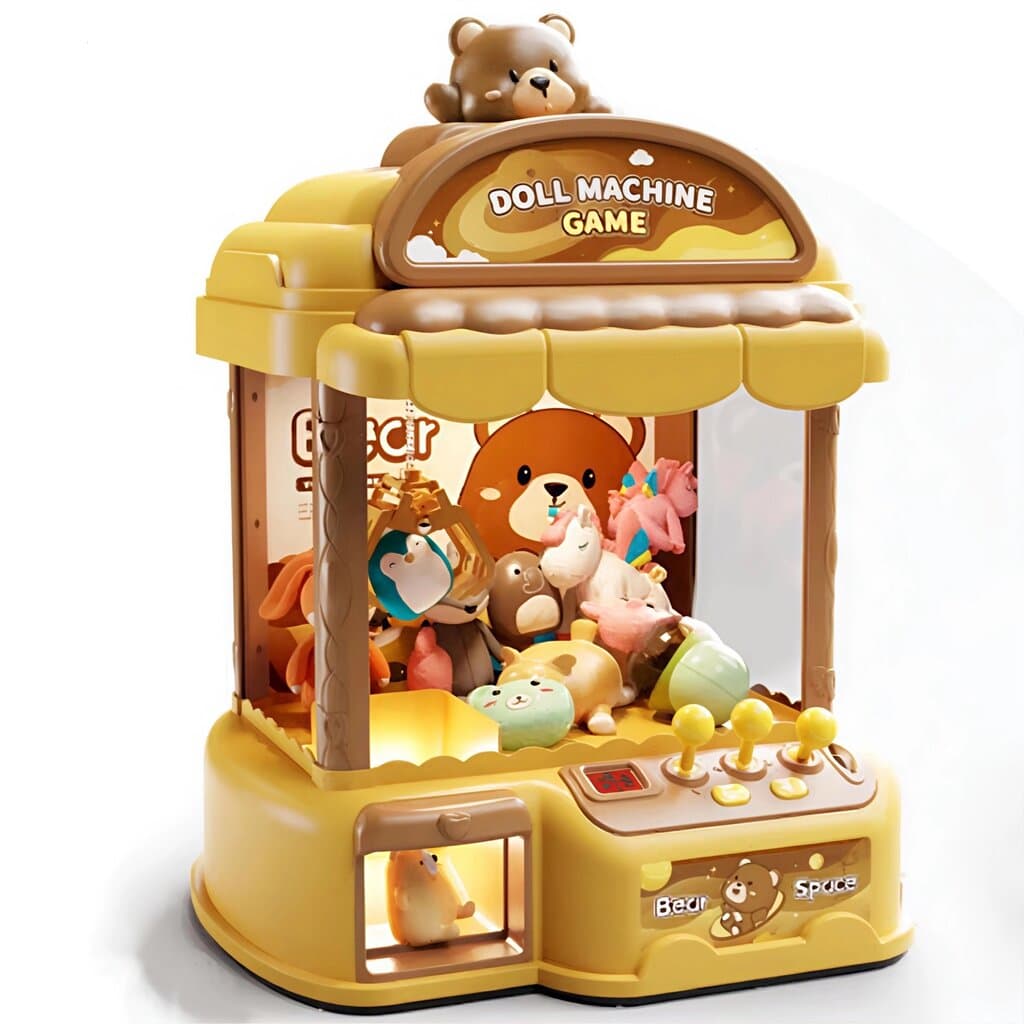 Kids’ Mini Claw Machine – Bear Doll Arcade Game with Sound and Light