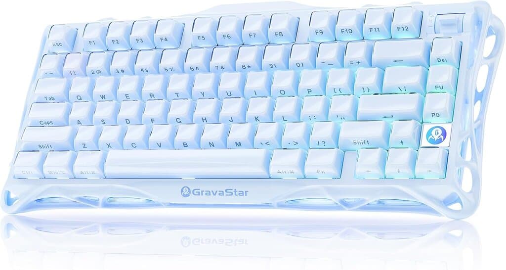GravaStar Mercury K1 Wireless Mechanical Gaming Keyboard – Ice Edition