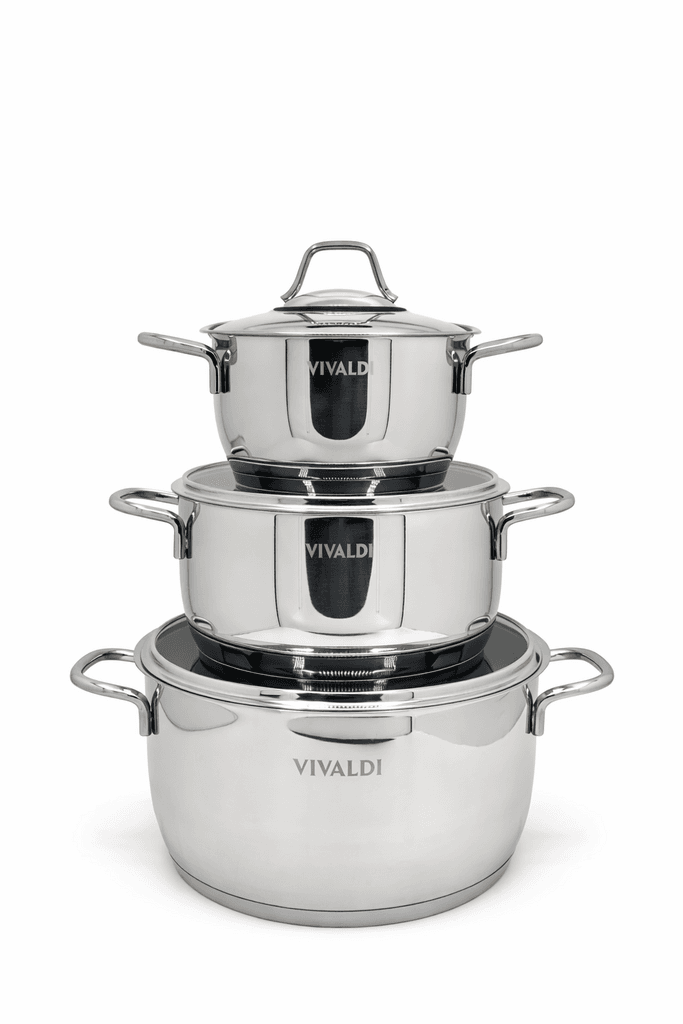 Vivaldi Stainless Steel 4-Piece Cookware Set - Silver