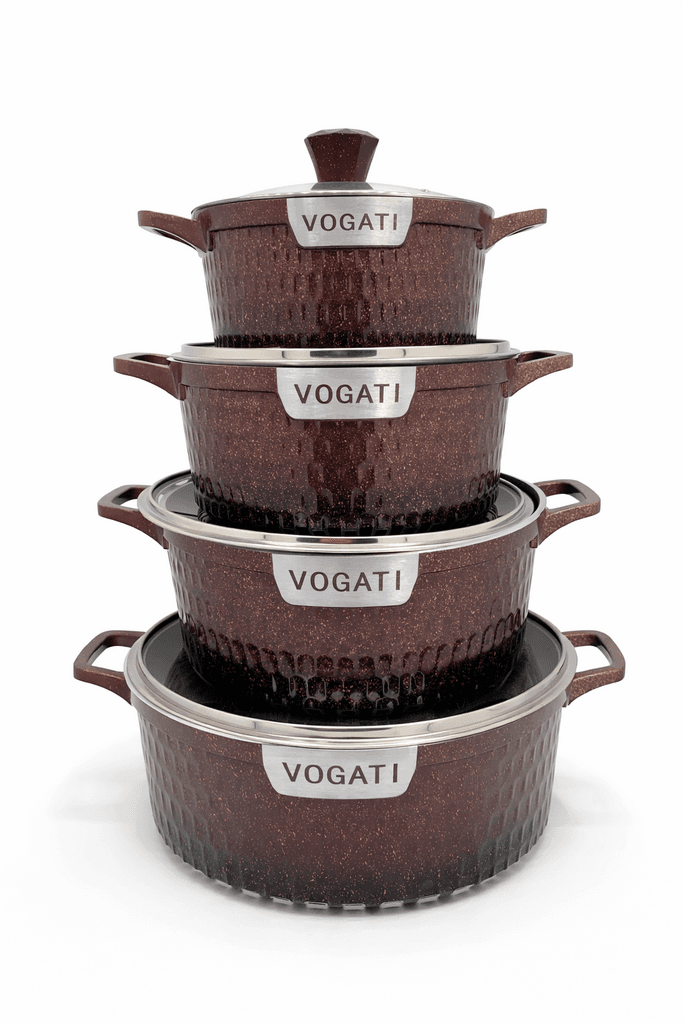 Vogati Granite Coating Cookware Set - Dark Brown