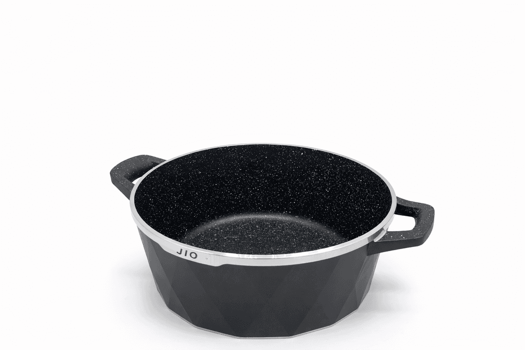 Jio Granite Coating Cookware Set - 4 Pots & 1 Pan - Black 4