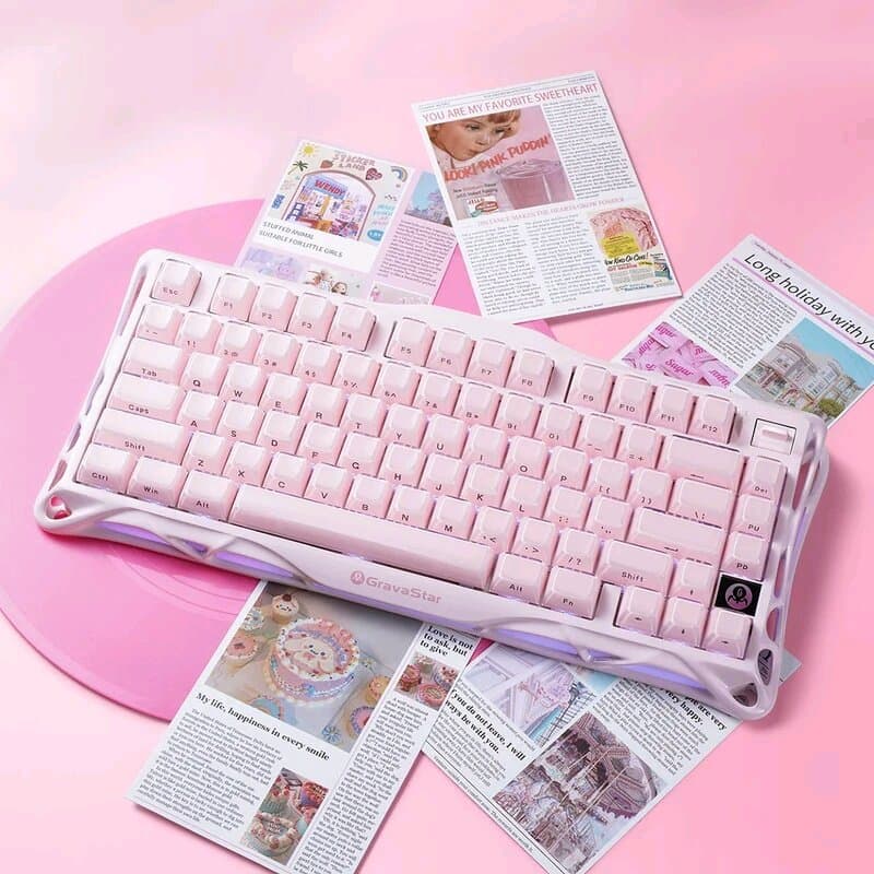 GravaStar Mercury K1 Wireless Mechanical Gaming Keyboard – Sakura Pink 6
