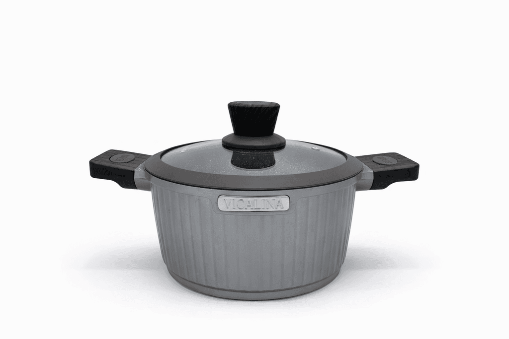 Vicalina Granite Coating Cookware Set - 4 Pots & 1 Pan - Gray 3