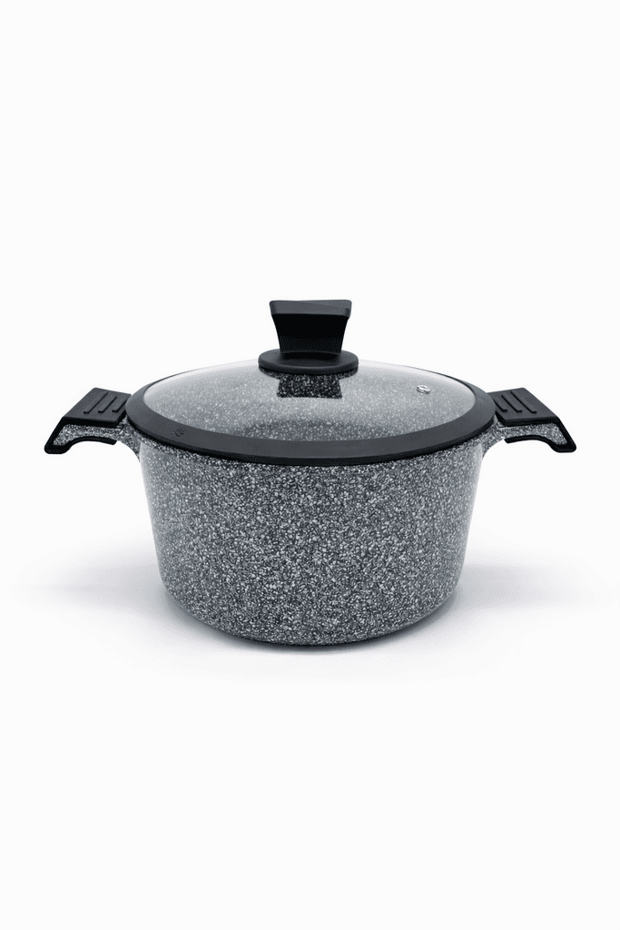 Nsfe Granite Coating Cookware Set - 4 Pots & 1 Pan - Gray 4