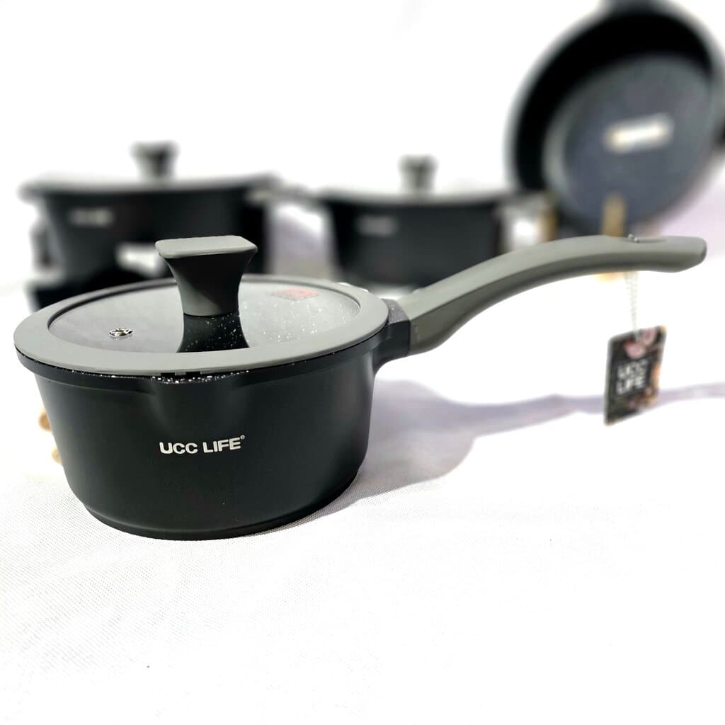 UCC LIFE Ceramic Coated Cookware Set - Black 5
