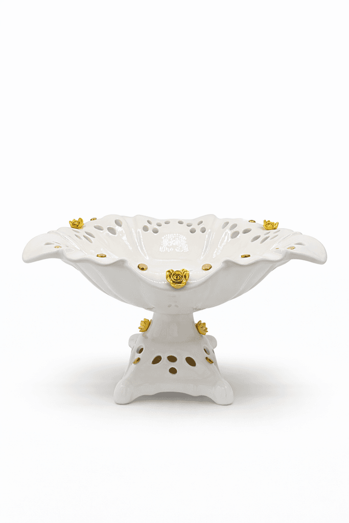Ceramic Fruit Bowl Stand - White