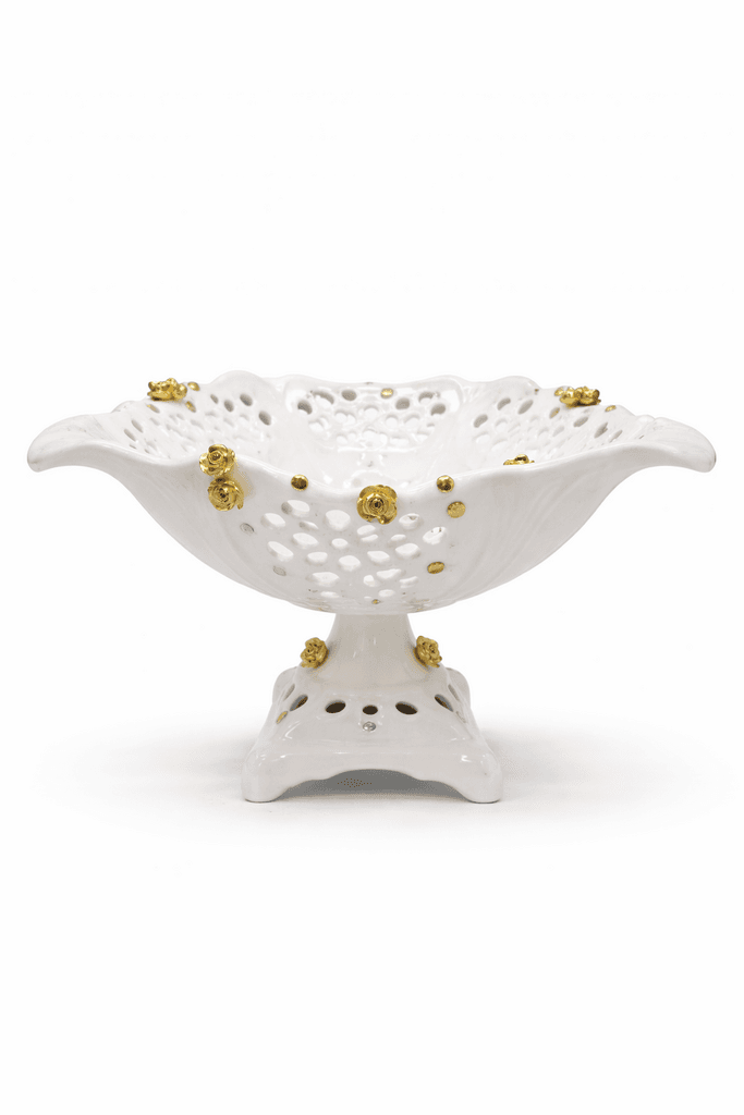 Ceramic Fruit Bowl Stand - White