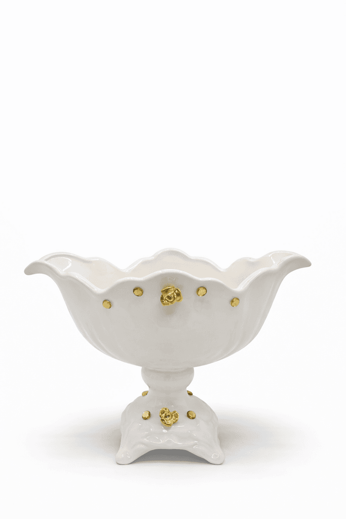 Ceramic Fruit Bowl Stand - White