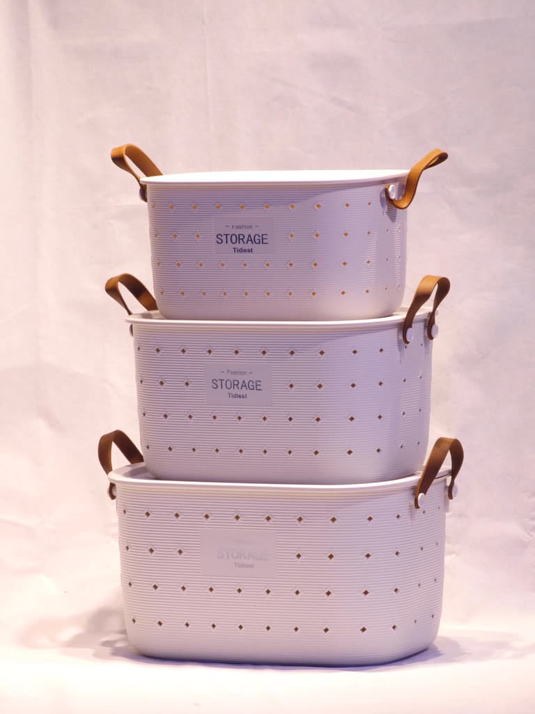 Plastic Storage Box Set - White