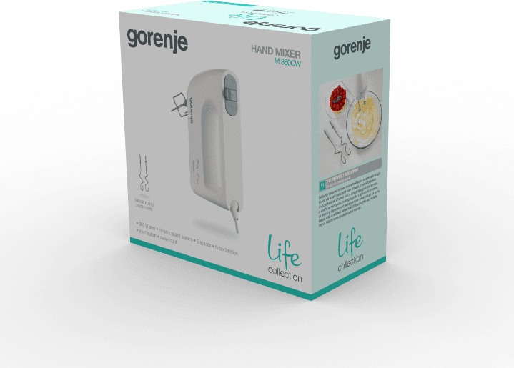 Gorenje 340W 5 Programs Hand Mixer - M360CW (White) 4
