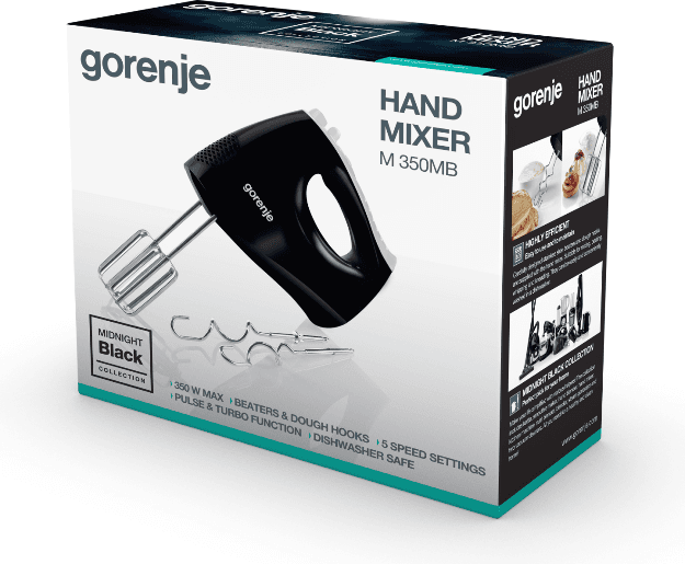 Gorenje 350W 5 Programs Hand Mixer - M350MB (Black) 3