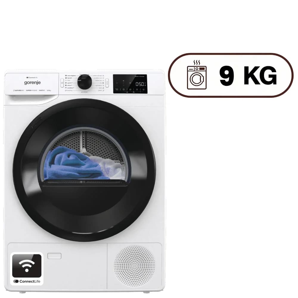 Gorenje 9 kg 16 Programs Dryer - DPNE92/GNLWIFI (White)