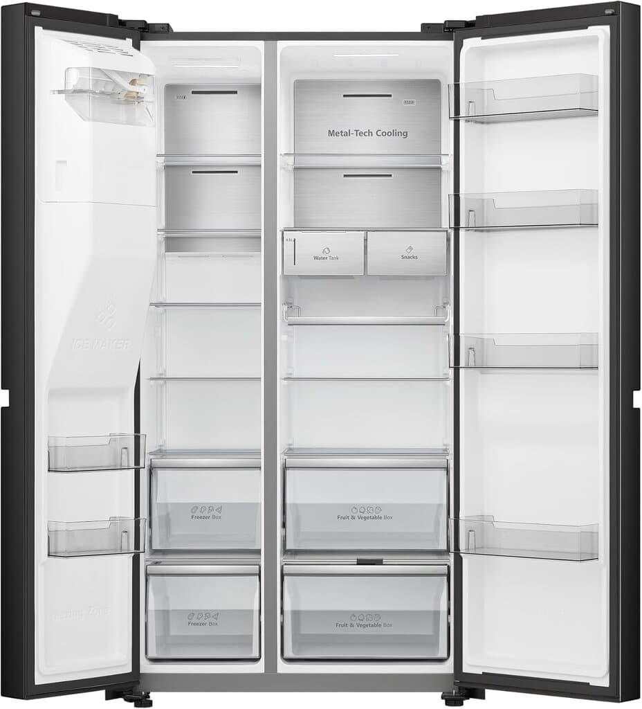 Gorenje 601L Side by Side No Frost Refrigerator - NRS9181VBIU (Black) 2