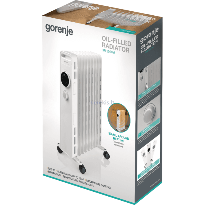 Gorenje oil radiator - OR2000M (White) 4